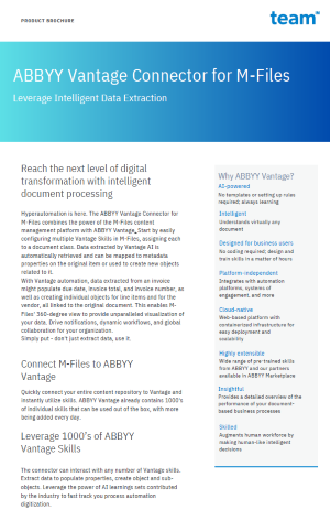 abbyy vantage connector product brochure screenshot small